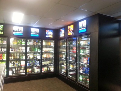 Cool Room with glass door insert and Sheving with signage 4