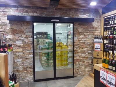 Cool room entrance with auto door opening system.